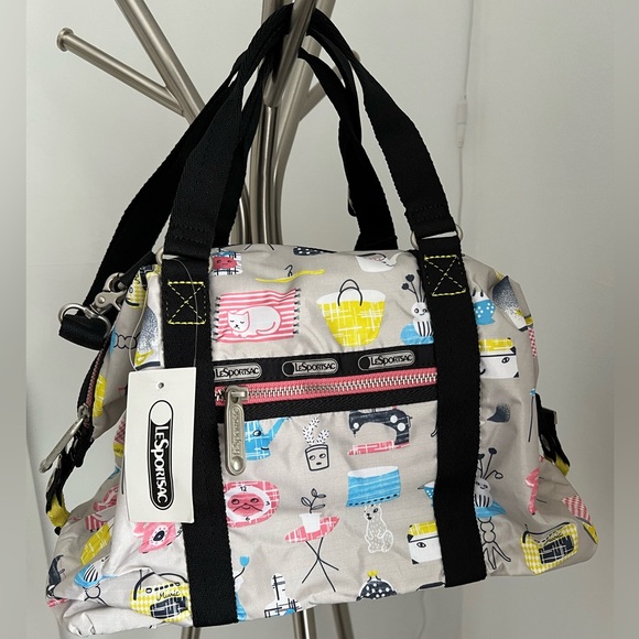 LeSportsac Artist In Residence BUNNY RUCKSACK POSH PRINT Shoulder Sling Bag - Picture 1 of 15